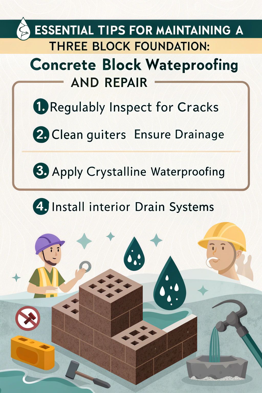 essential tips for maintaining a three block foundation concrete block waterproofing and repair 0226